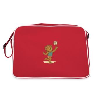 Volley-ball de plage - Ours - Sac Retro - rouge/blanc - Dos