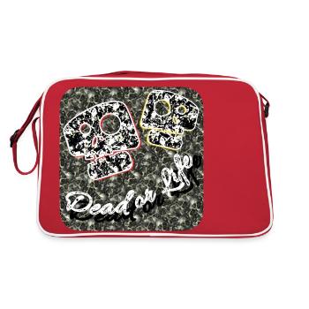 Dead or Life - Retro Tasche - Rot/Weiß - Hinten