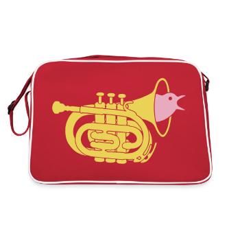 Trumpet bird - Retro Bag - red/white - Back
