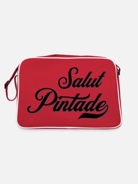 Hi guinea fowl - Retro Bag - red/white - Back
