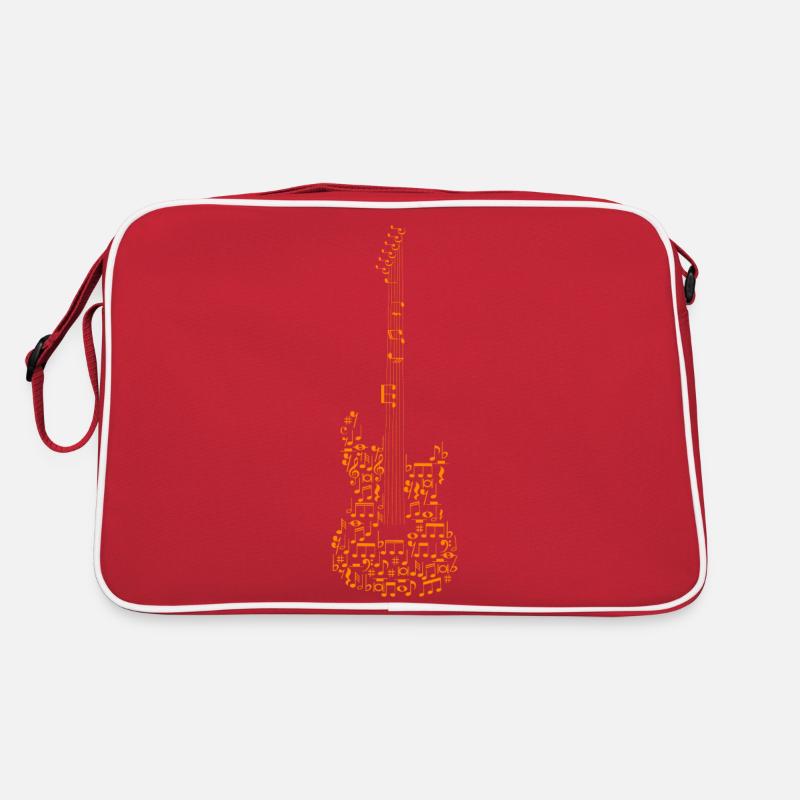 Une guitare faite de partitions - Sac Retro - rouge/blanc