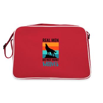 Wolf Wolves Wolf Pack - Retro Bag - red/white - Back