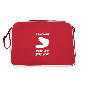 Bieber rongeur drôle de dicton - Sac Retro - rouge/blanc - Dos