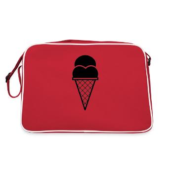 Cornet de crème glacée idée cadeau crème glacée - Sac Retro - rouge/blanc - Dos