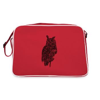 Élégant oiseau hibou grand-duc vintage - Sac Retro - rouge/blanc - Dos