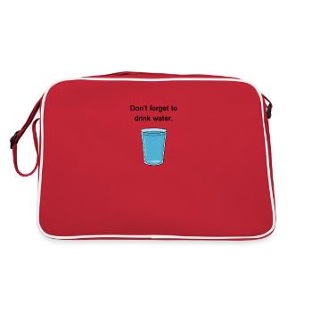 Don't forget to drink water. - Retro Tasche - Rot/Weiß - Hinten