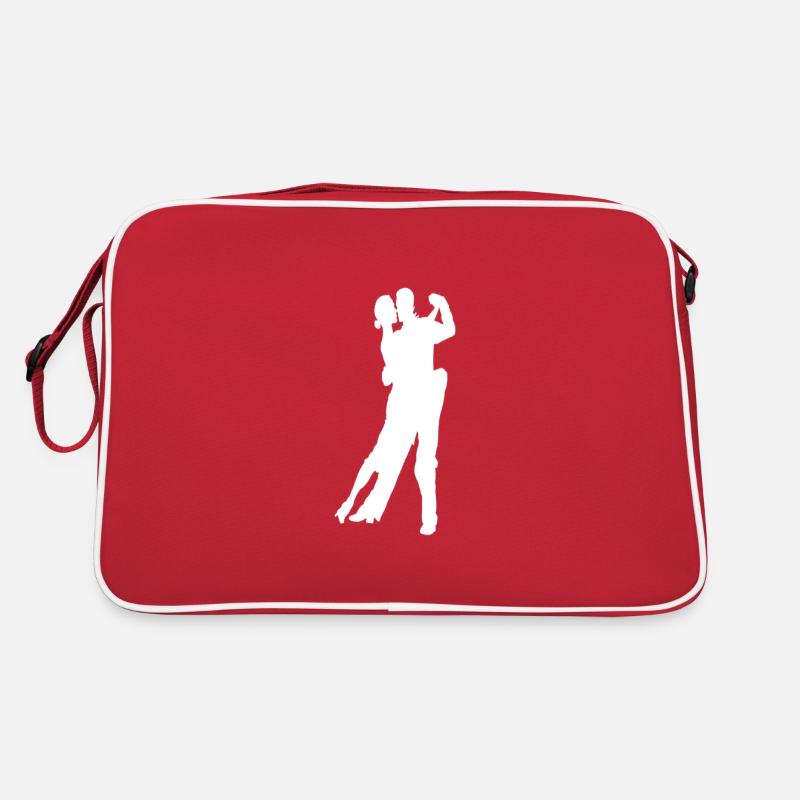 Salsa Tango Walzer Foxtrott Tanzsport Geschenkidee - Retro Tasche - Rot/Weiß