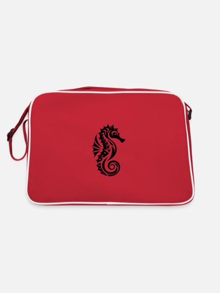Schwimmtraining Wasser Seepferdchen - Retro Tasche - Rot/Weiß - Hinten