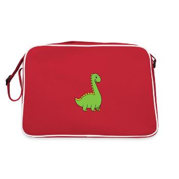 Dino langhals vert dinosaures enfants T-shirt - Sac Retro - rouge/blanc - Dos