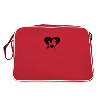 Poodle Toy Cadeau de formation de chien de caniche - Sac Retro - rouge/blanc - Dos