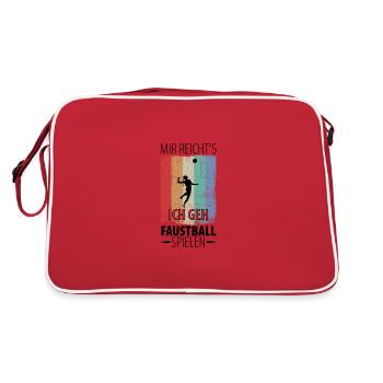Faustball Faustballer Faustballspieler - Retro Tasche - Rot/Weiß - Hinten