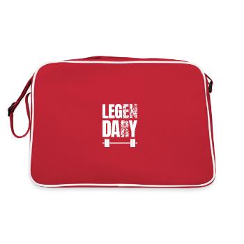 Bodybuilder Leg Day Barbell Entraînement en force - Sac Retro - rouge/blanc - Dos