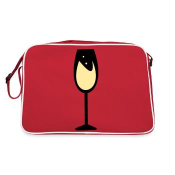 Wine, Party, Celebration - Retro Bag - red/white - Back