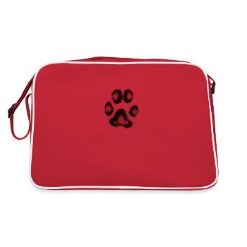 Croquis d’empreinte de patte - Sac Retro - rouge/blanc - Dos