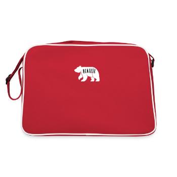 Bär Bären - Retro Tasche - Rot/Weiß - Hinten