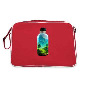 Bottle with a forest - Retro Bag - red/white - Back
