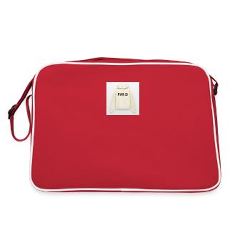 Paris Women's Pullover Hoodie - Retro Bag - red/white - Back