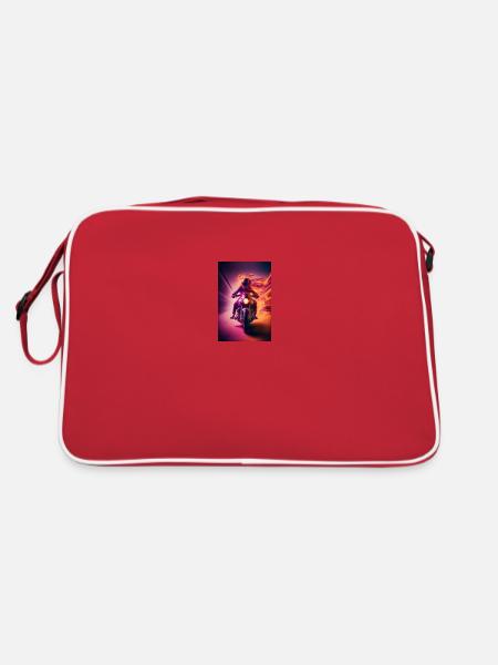 Motorrad - Retro Tasche - Rot/Weiß - Hinten