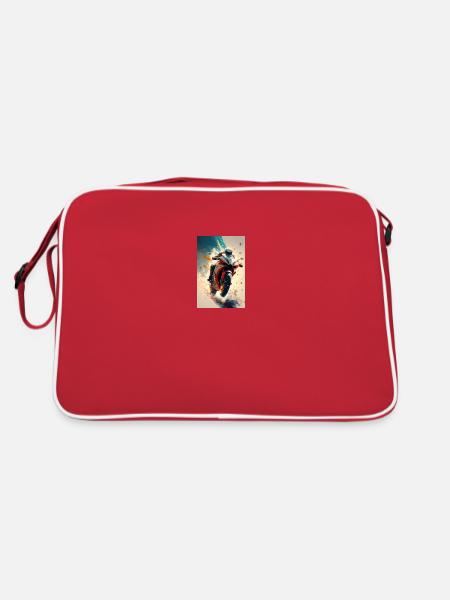 Motocyclette - Sac Retro - rouge/blanc - Dos