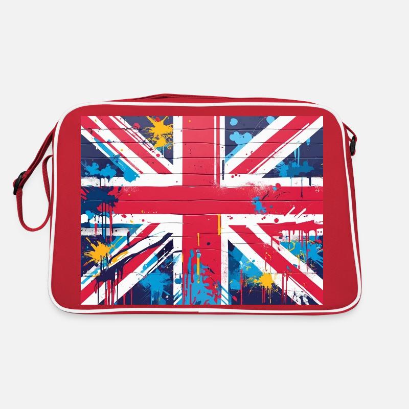 Britische Flagge Graffiti Kunst - Retro Tasche - Rot/Weiß