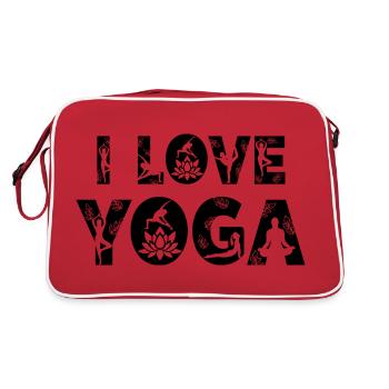 J’aime le yoga Dictons de yoga drôles Yoga - Sac Retro - rouge/blanc - Dos