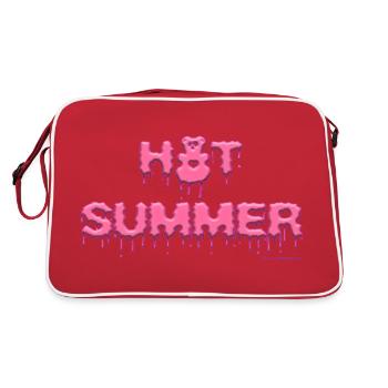 Hot Summer in creamy pink - Retro Bag - red/white - Back