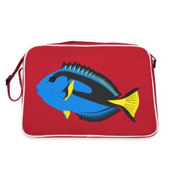 paletten doktorfisch aquarium fisch - Retro Bag - red/white - Back