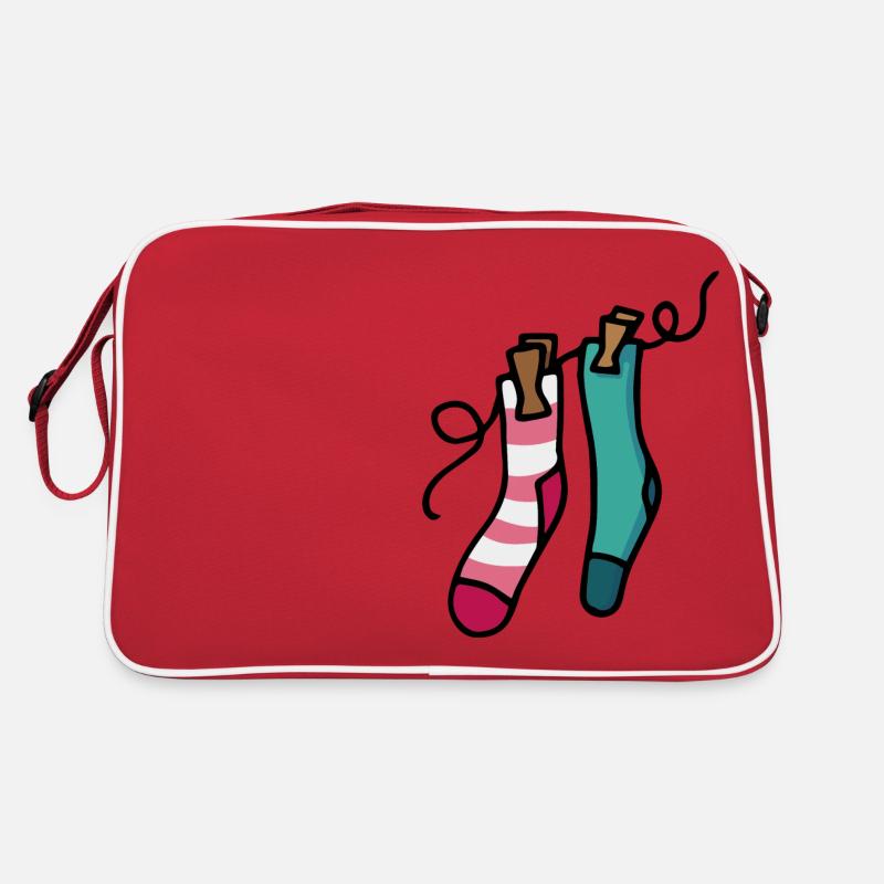 Bunte Socken Farbiges Sockenpaar Geschenkidee Retro Tasche