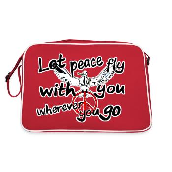 Let peace fly with you - Retro Tasche - Rot/Weiß - Hinten