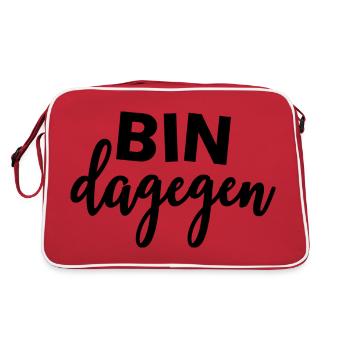 BIN DAGEGEN - Nein - Statement - Retro Tasche - Rot/Weiß - Hinten