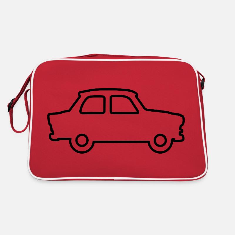 Trabbi as a contour - Customisable - Retro Bag - red/white