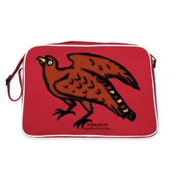 Golden Eagle Eagle Inn Mountains old illustration - Retro Bag - red/white - Back