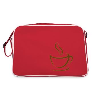COFFEE CUP - Retro Tasche - Rot/Weiß - Hinten