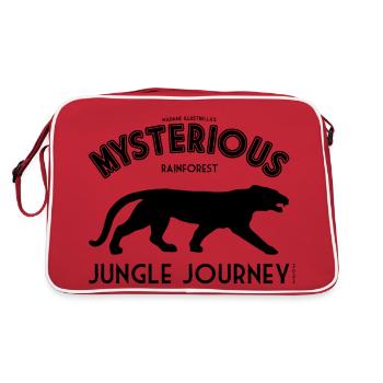 Jaguar Panther Jungle Mystical Rainforest - Retro Bag - red/white - Back