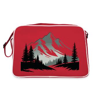 The Alps Mountains in Forest Nature - Retro Bag - red/white - Back