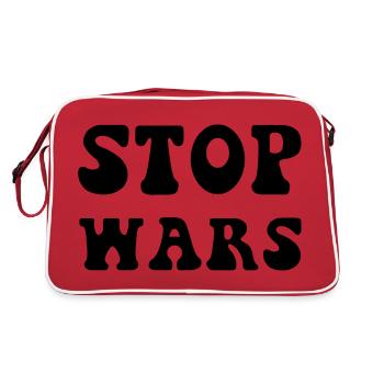 Stop Wars Stop the Wars Saying - Retro Bag - red/white - Back
