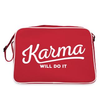 Karma will do it - Retro Tasche - Rot/Weiß - Hinten