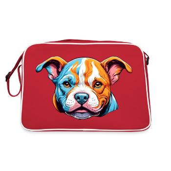 Boxer Chiens Chiot Logo Coloré - Sac Retro - rouge/blanc - Dos