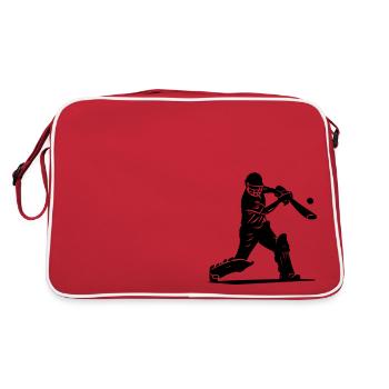 Silhouette de joueur de cricket - Sac Retro - rouge/blanc - Dos