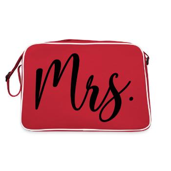 Mrs. Matching Couple Engagement Wedding Honeymoon - Retro Bag - red/white - Back