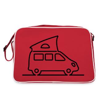 Campingbus / Van - Schlichte Kontur - Retro Tasche - Rot/Weiß - Hinten