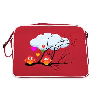 Vogerlliebe rosa rosa - Retro Tasche - Rot/Weiß - Hinten