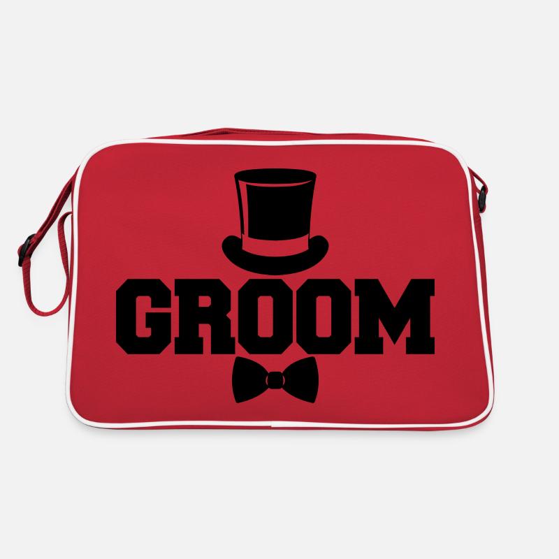 Bräutigam Cool Matching Paar Hochzeitsfeier Ehe Retro Tasche