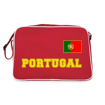 Look maillot PORTUGAL avec drapeau drapeau sur la poitrine - Sac Retro - rouge/blanc - Dos