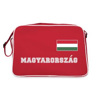 Ungarn Trikot Look – MAGYARORSZÁG - Fahne Flagge - Retro Tasche - Rot/Weiß - Hinten