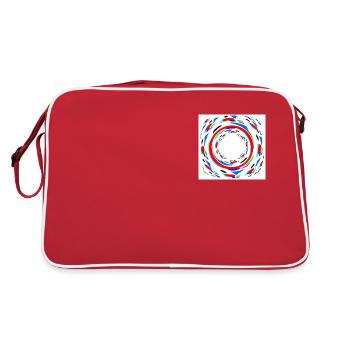 Bunte Spiralen - - Retro Tasche - Rot/Weiß - Hinten