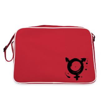 Symbole transgenre peint à la main - Sac Retro - rouge/blanc - Dos
