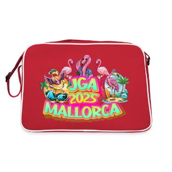 Enterrement de vie de garçon 2025 Majorque Malle Party Célébrer la bière Flamingo - Sac Retro - rouge/blanc - Dos