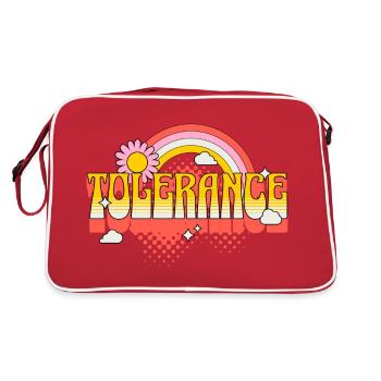 Toleranz Vielfalt Respekt Akzeptanz Liebe LGBTQ - Retro Tasche - Rot/Weiß - Hinten