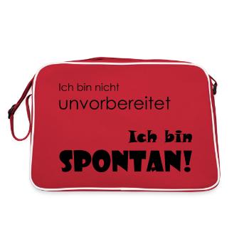 Unvorbereitet Spontan - Retro Tasche - Rot/Weiß - Hinten